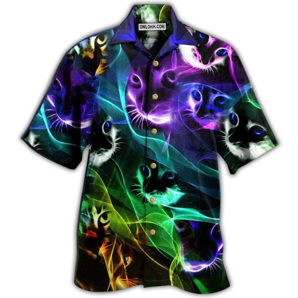 Cat Awesome Flash Neon Style - Hawaiian Shirt Jezsport.com