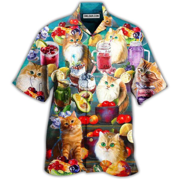 Cat Fresh Your Day With Smoothies - Hawaiian Shirt Jezsport.com