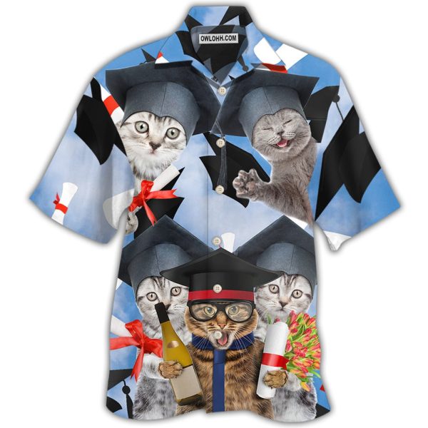 Cat Graduation Cute Cat - Hawaiian Shirt Jezsport.com