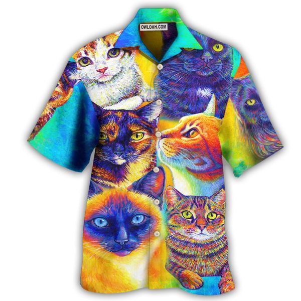 Cat Love Life Colorful Style - Hawaiian Shirt Jezsport.com