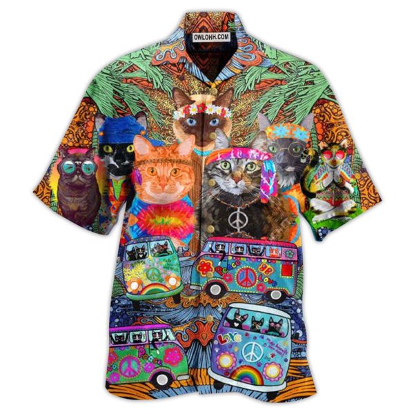 Cat Love Life In Bus - Hawaiian Shirt Jezsport.com