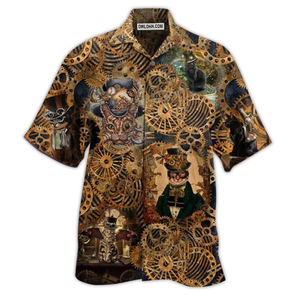 Cat Love Machine Vintage - Hawaiian Shirt Jezsport.com