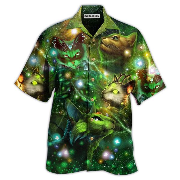 Cat Love Night And Star Mysterious - Hawaiian Shirt Jezsport.com