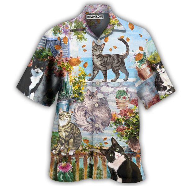 Cat Loves Home And Loves Summer - Hawaiian Shirt Jezsport.com