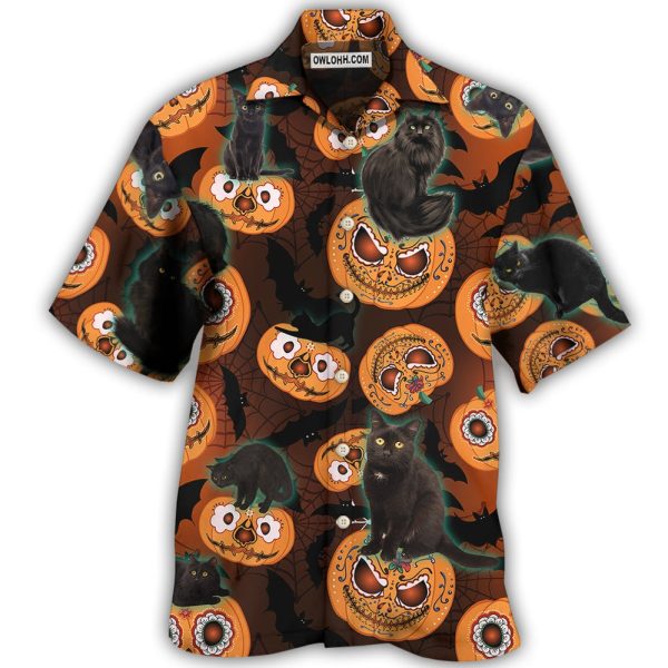 Halloween Is Better Cat Make - Hawaiian Shirt Jezsport.com