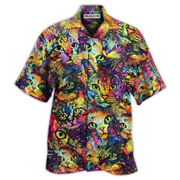 Cat Smile Colorfull - Hawaiian Shirt Jezsport.com