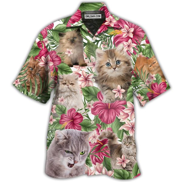 Cat Tropical Floral Persisan Cat - Hawaiian Shirt Jezsport.com