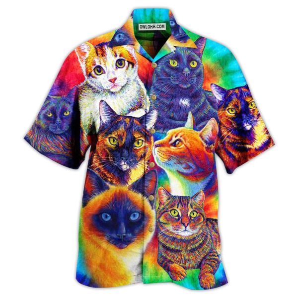 Cat Cute Colorful All My Soul - Hawaiian Shirt Jezsport.com