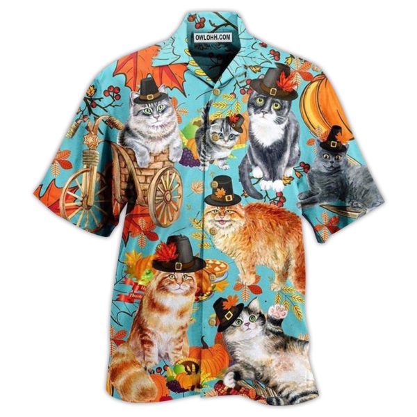 Cat Happy Thanksgiving - Hawaiian Shirt Jezsport.com