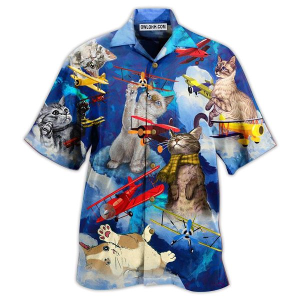 Cat Love Fly Blue Sky - Hawaiian Shirt Jezsport.com