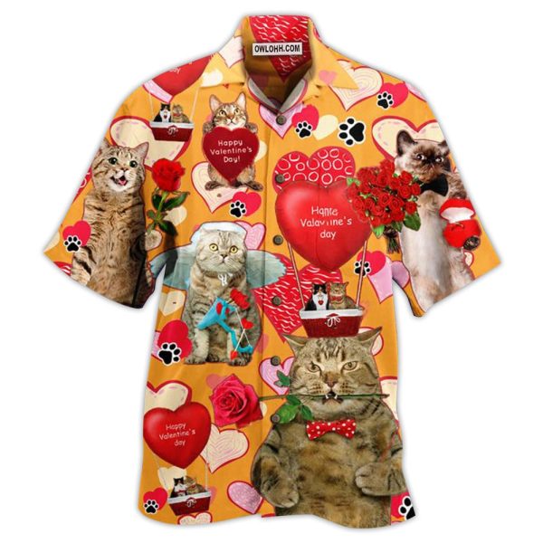 Cat Love You Forever Women's Day, Valentine Gift - Hawaiian Shirt Jezsport.com