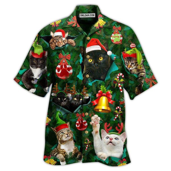 Cat Meowy Christmas - Hawaiian Shirt Jezsport.com