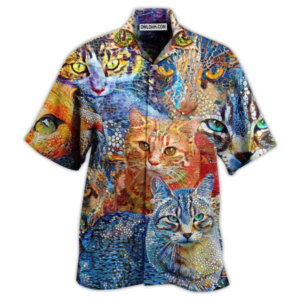 Cat Mosaic Amazing - Hawaiian Shirt Jezsport.com