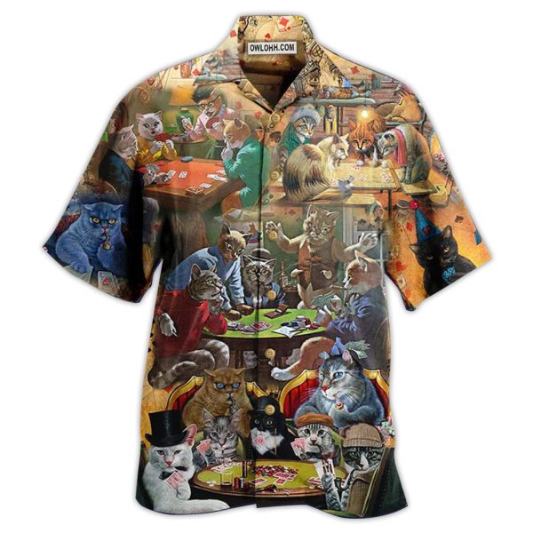 Cat Play Card Games - Hawaiian Shirt Jezsport.com