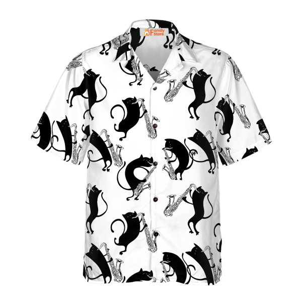 Cats Play Saxophone Hawaiian Shirt Jezsport.com