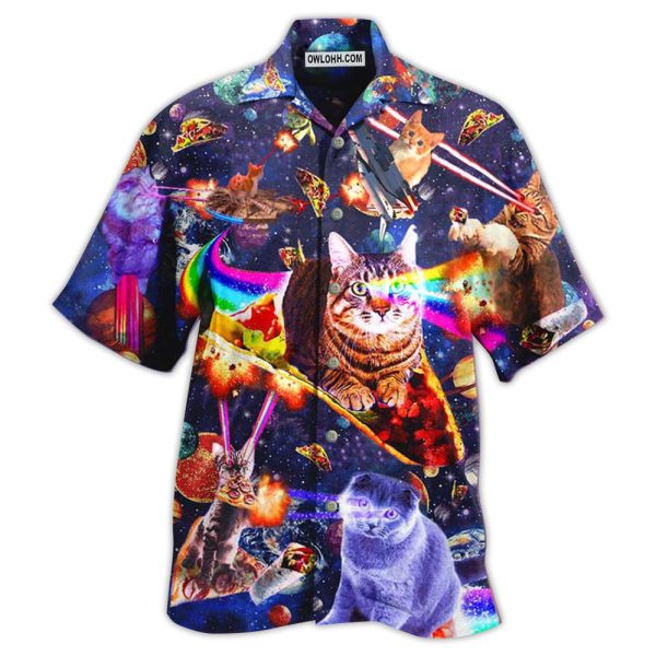 Cat Ride Food In Space Galaxy - Hawaiian Shirt Jezsport.com