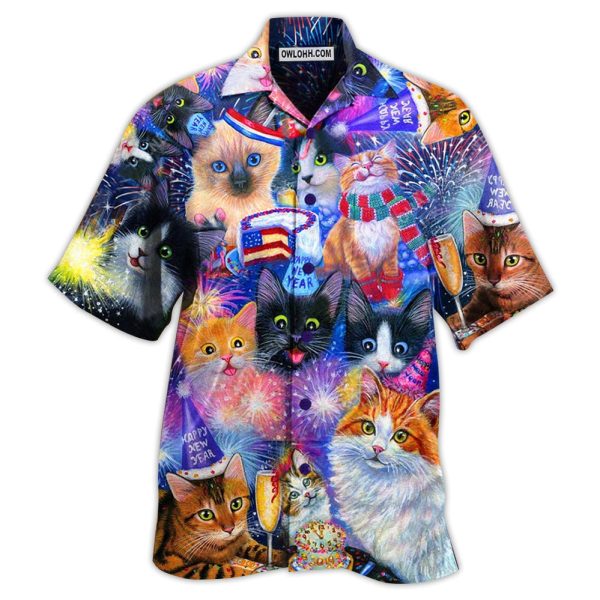 Cat Wish You Happy New Year - Hawaiian Shirt Jezsport.com