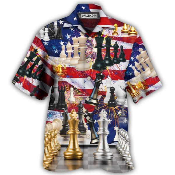 Chess And Firework Independence Day - Hawaiian Shirt Jezsport.com