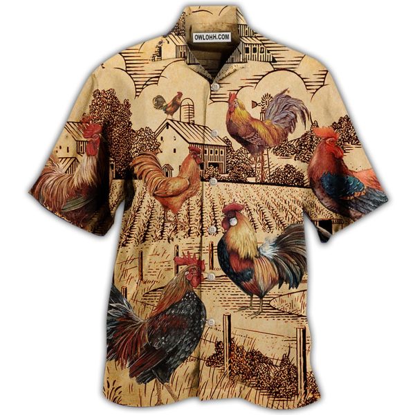 Chicken Love Vintage Style - Hawaiian Shirt Jezsport.com