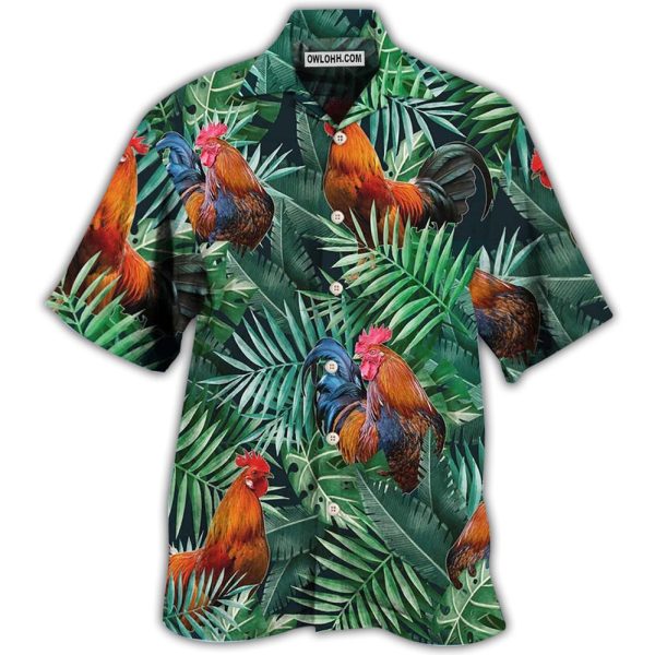 Chicken Rooster Tropical Summer Vibes - Hawaiian Shirt Jezsport.com