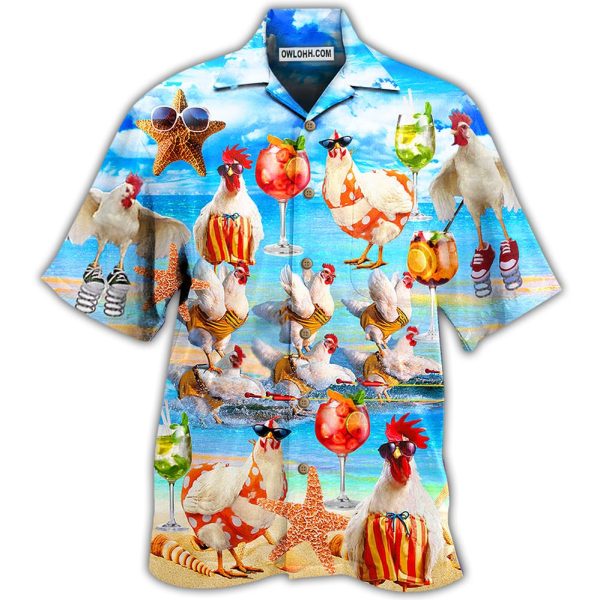 Chicken On The Beach Love Summer - Hawaiian Shirt Jezsport.com