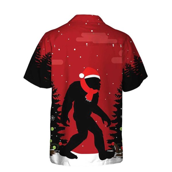 Christmas Bigfoot In The Forest Hawaiian Shirt, Funny Christmas Bigfoot Shirt Jezsport.com