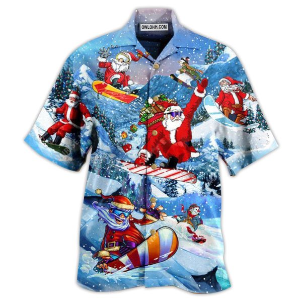 Christmas Close To Heaven Down To Earth Snowboarding With Snow - Hawaiian Shirt Jezsport.com