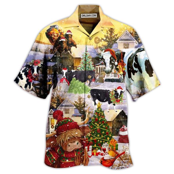 Cow Christmas Love Animals Love - Hawaiian Shirt Jezsport.com