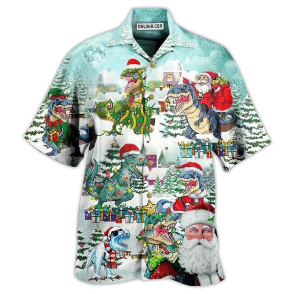 Christmas Have A Roarsome In Snow - Hawaiian Shirt Jezsport.com