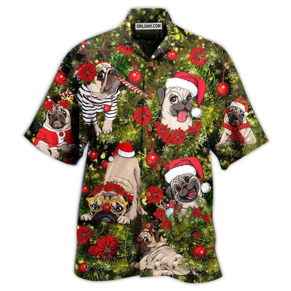 Christmas Have Yourself A Merry Little Pugmas In Grass - Hawaiian Shirt Jezsport.com