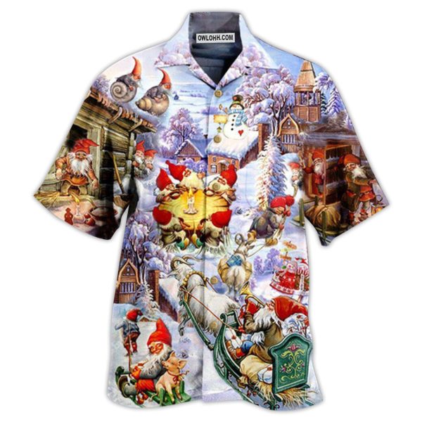 Christmas Oh Santa Claus Gnomes In Snow - Hawaiian Shirt Jezsport.com