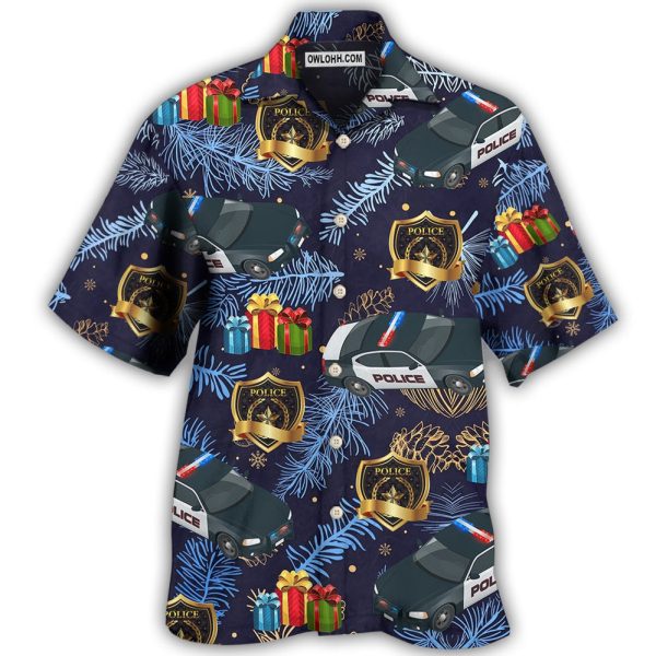 Christmas Police Pattern Merry Christmas - Hawaiian Shirt Jezsport.com