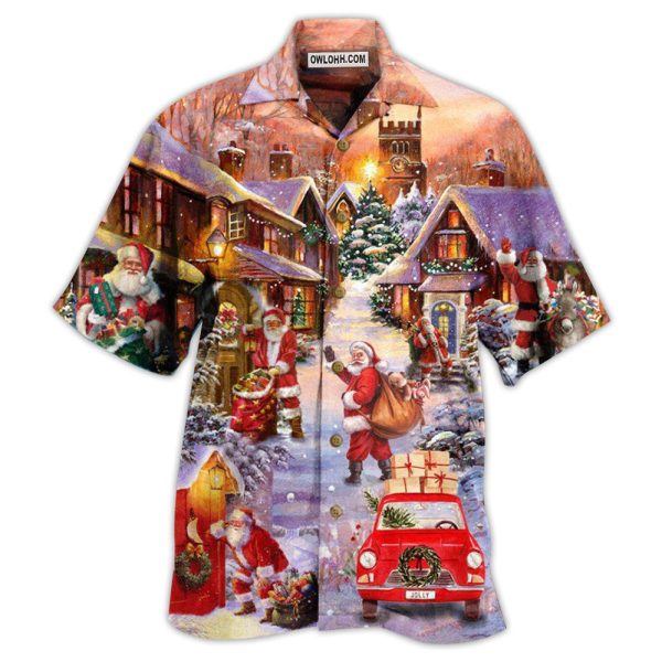 Christmas Santa Is Delivering Love Christmas Street - Hawaiian Shirt Jezsport.com