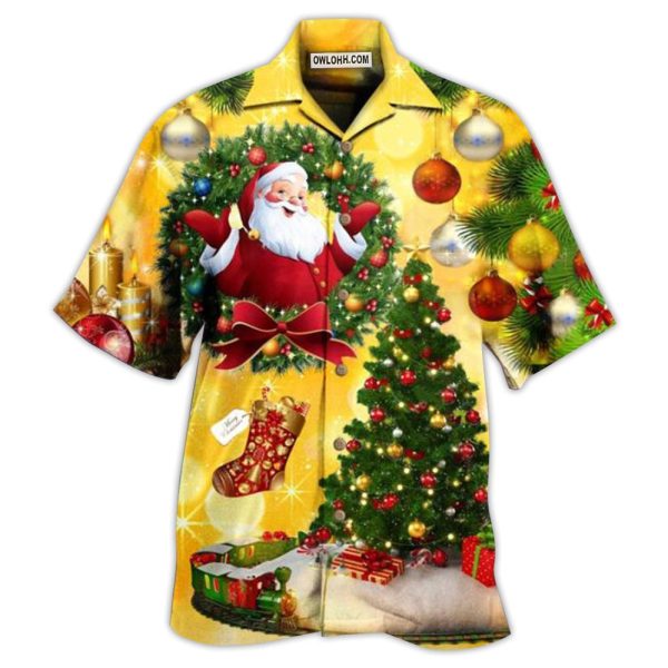 Christmas Tree Yellow Stunning Night - Hawaiian Shirt Jezsport.com