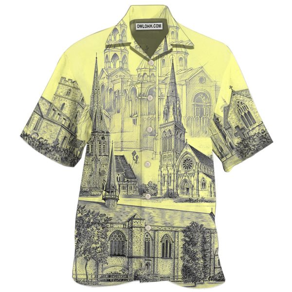 Church With Grey Vintage Style - Hawaiian Shirt Jezsport.com