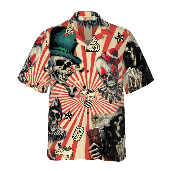 Circus Mysteries With Skull Magicians And Clowns Hawaiian Shirt Jezsport.com