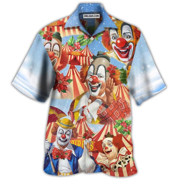 Clown Merry Christmas Flowers - Hawaiian Shirt Jezsport.com