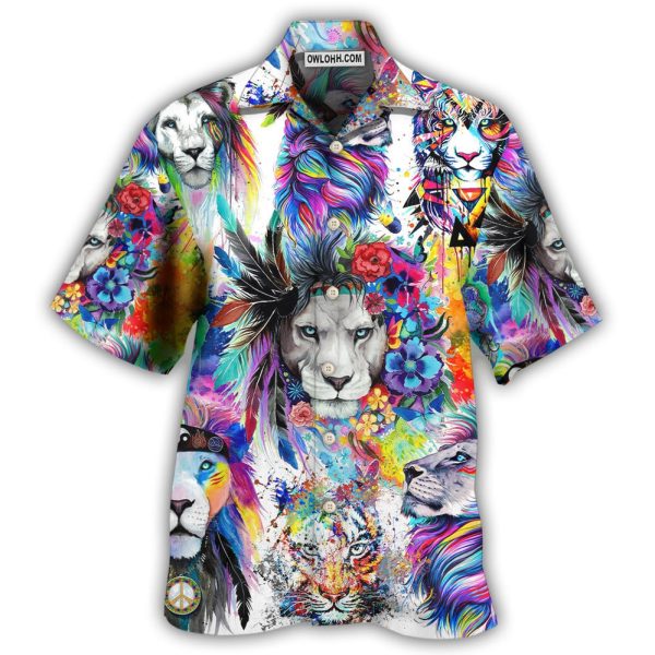 Lion Colorful Painting - Hawaiian Shirt Jezsport.com