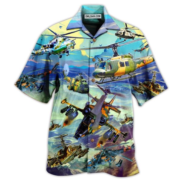 Combat Aircraft Sky Line Blue Style - Hawaiian Shirt Jezsport.com