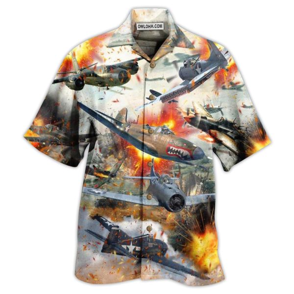 Combat Aircraft Fire War - Hawaiian Shirt Jezsport.com