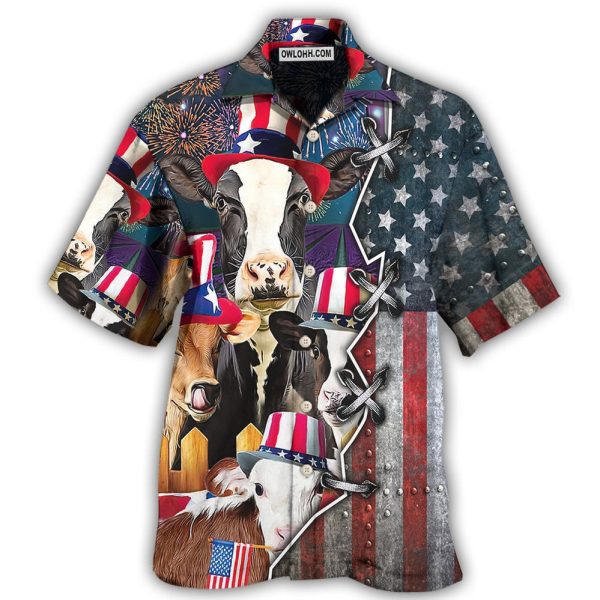 Cow Independence Day - Hawaiian Shirt Jezsport.com