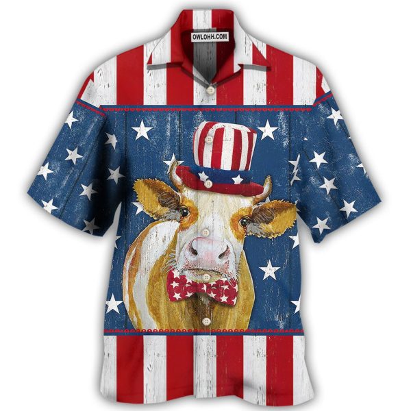 Cow Independence Day Funny - Hawaiian Shirt Jezsport.com