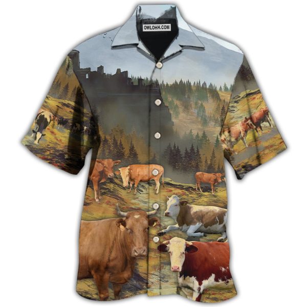 Cow Large Mountain - Hawaiian Shirt Jezsport.com