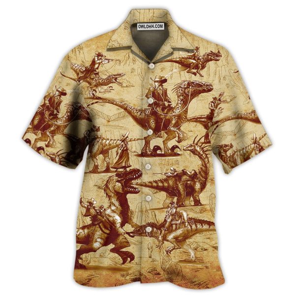 Cowboy Dinosaur Love Life Love Cool - Hawaiian Shirt Jezsport.com