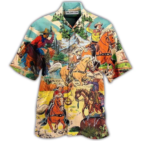 Cowboy Real Men Ride Horses Cool - Hawaiian Shirt Jezsport.com