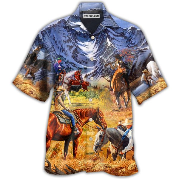 Cowgirl Mountain At Sunset - Hawaiian Shirt Jezsport.com