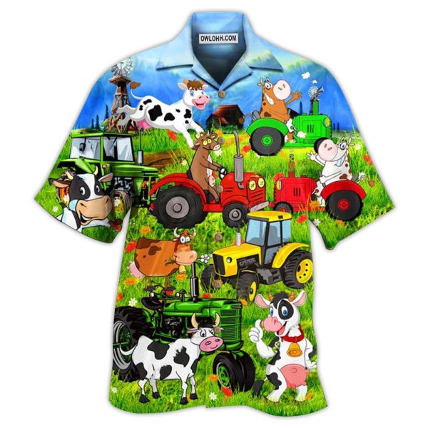 Cow Funny Happy Everyday - Hawaiian Shirt Jezsport.com