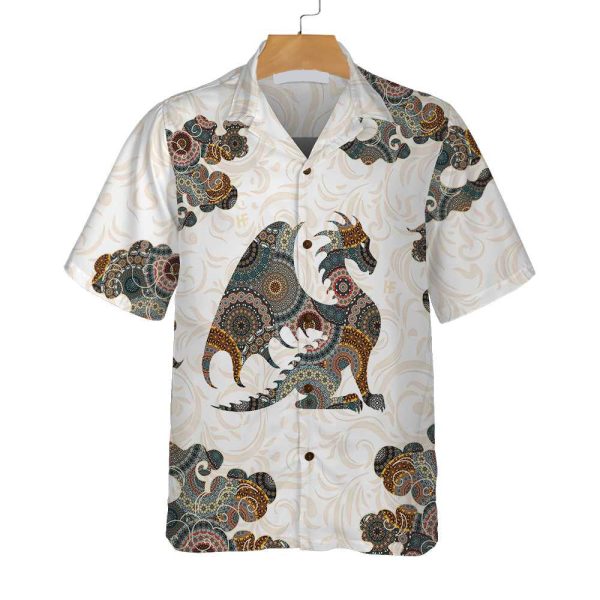 Dragon Colorful Mandala Hawaiian Shirt, Dragon Silhouette Shirt Jezsport.com