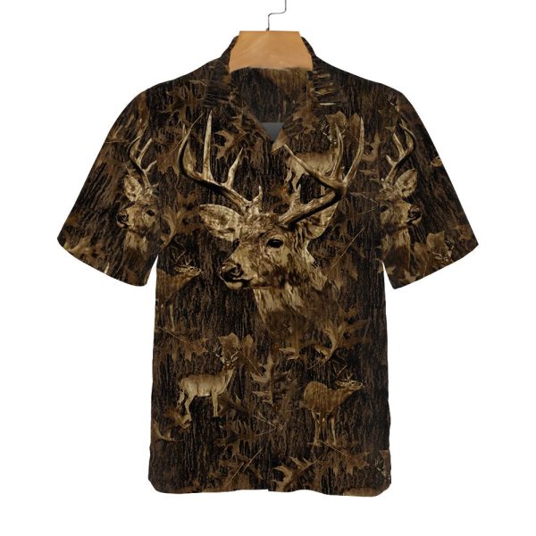 Deer Season Big Buck With Camouflage Pattern Hunting Hawaiian Shirt Jezsport.com