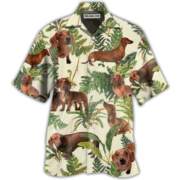 Dachshund Tropical Leaf Lovely - Hawaiian Shirt Jezsport.com